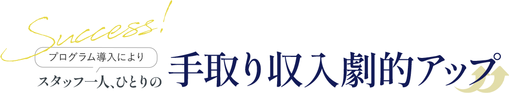プログラム導入によりスタッフ一人、ひとりの手取り収入劇的アップ