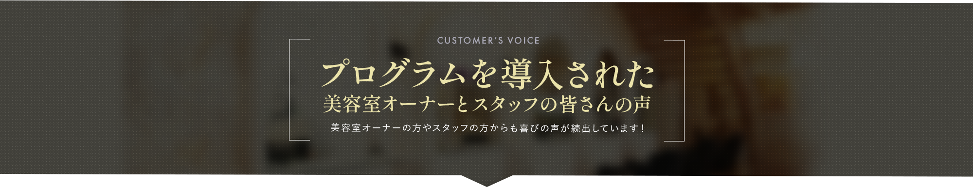 プログラムを導入された美容室オーナーとスタッフの皆さんの声|美容室オーナーの方や スタッフの方からも喜びの声が続出しています！