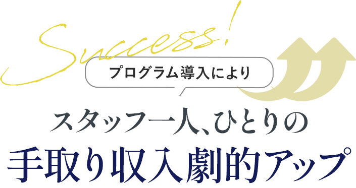 プログラム導入によりスタッフ一人、ひとりの手取り収入劇的アップ